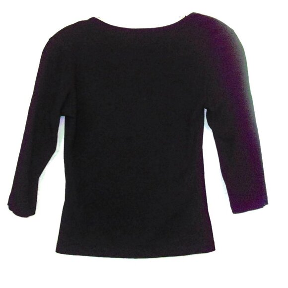 sexy shirt y2k vintage asymmetric black top size extra small xs - Picture 3 of 3